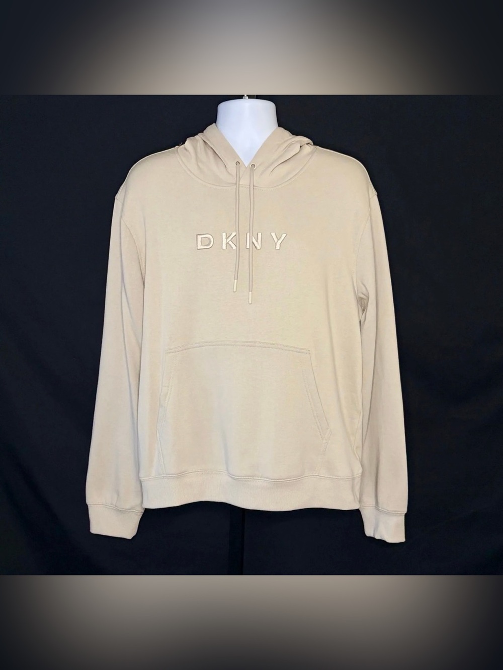 Large - DKNY Mens Hoodie STONE Color. NWTS. MSRP $79.50